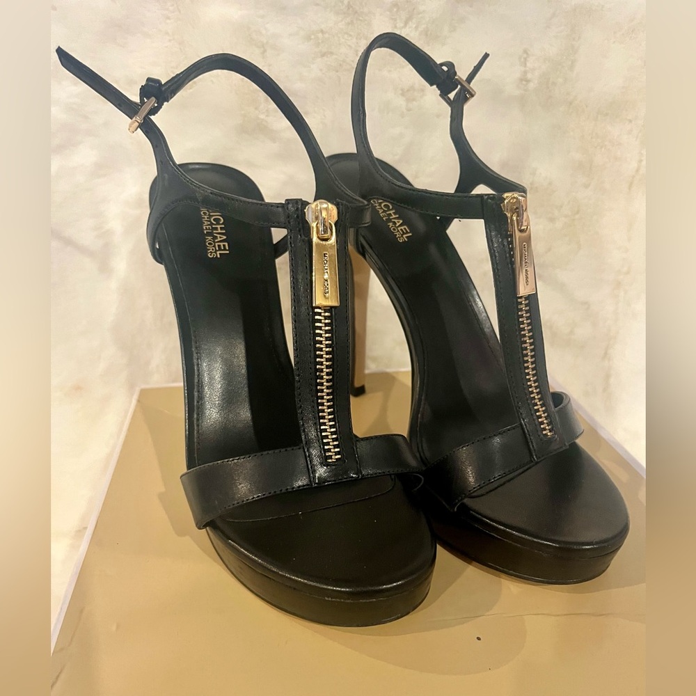 MICHAEL Michael Kors Berkley Leather Stiletto Sandals - Picture 7 of 9